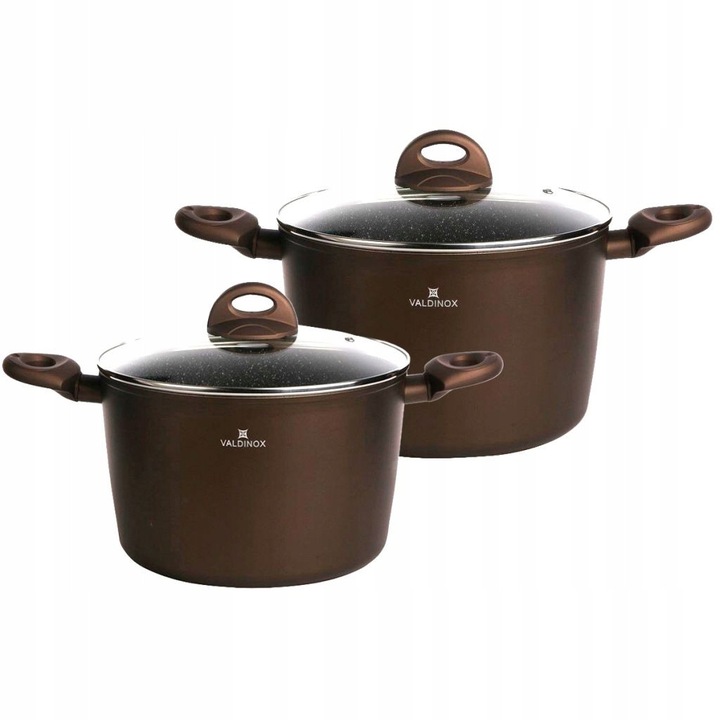 Set 2 oale Valdinox Aurum, 20x24cm, 3.2l si 6l, culoare maro-aurie, material aluminiu, neaderent