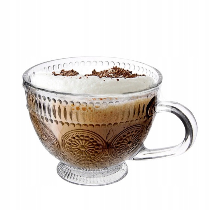 Set 12 cani cu usa Altom Design Daisy 430ml, transparent, 14,4x9x11cm