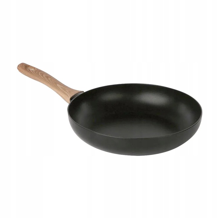 Tigaie adanca cu capac, Altom Design Natura, 28 cm, neagra, crema, material aluminiu, sticla