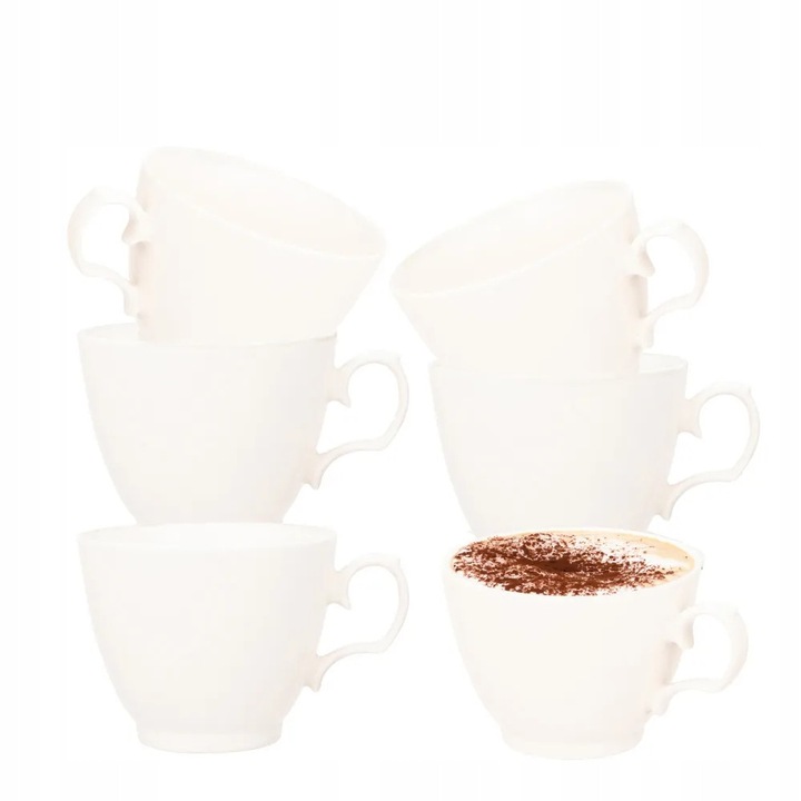 Set 6 cani cafea MariaPaula Ecru 250ml 11x8cm