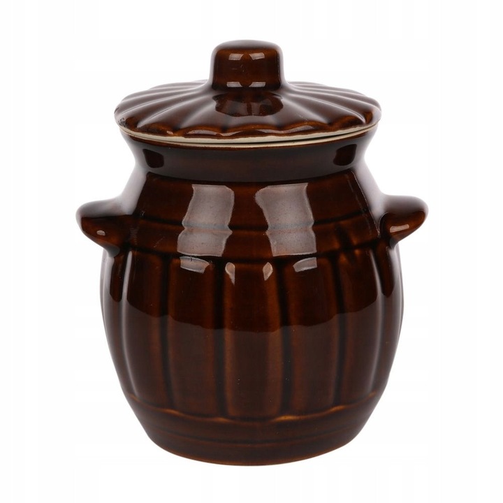 Set nacamiti Krystynka: beca de 1,2 l, makutra de 4 l, maselnica, culoare: brun