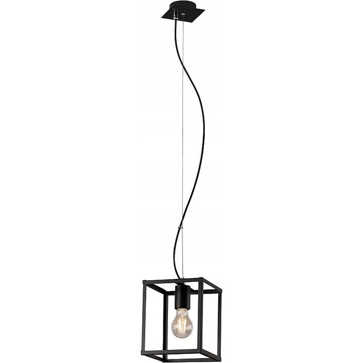 Lampa suspendata Briloner, retro/vintage, 1 x E27, 40 W, neagra, 170x170x1200mm