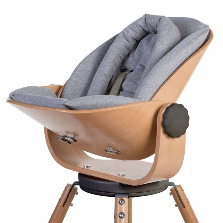 Perna pentru nou-nascuti Childhome Evolu Jerse Grey, 64x44x4cm, material bumbac, cu suport pentru centuri de siguranta