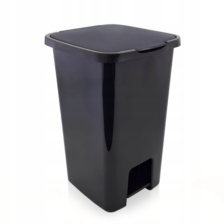 Cos de gunoi Artgos 45L cu pedala, plastic, negru, 370x370x560mm