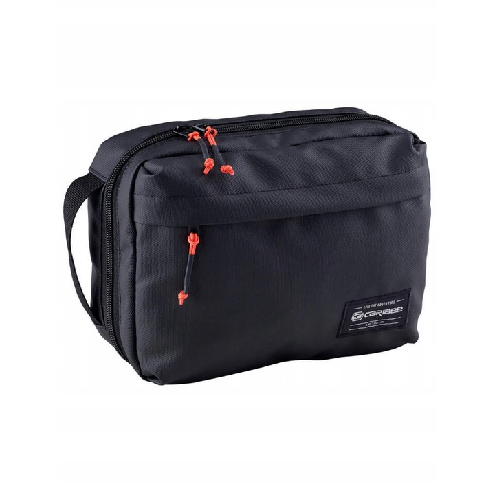 Portfard Caribee Adventure, negru, 24x18x7cm, material rezistent la apa