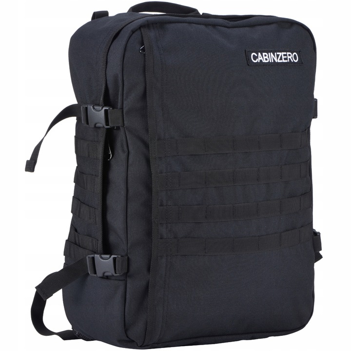 CabinZero Military 44L hátizsák, fekete, méretek 52x36x19cm, vízálló, kényelmes hordozórendszer