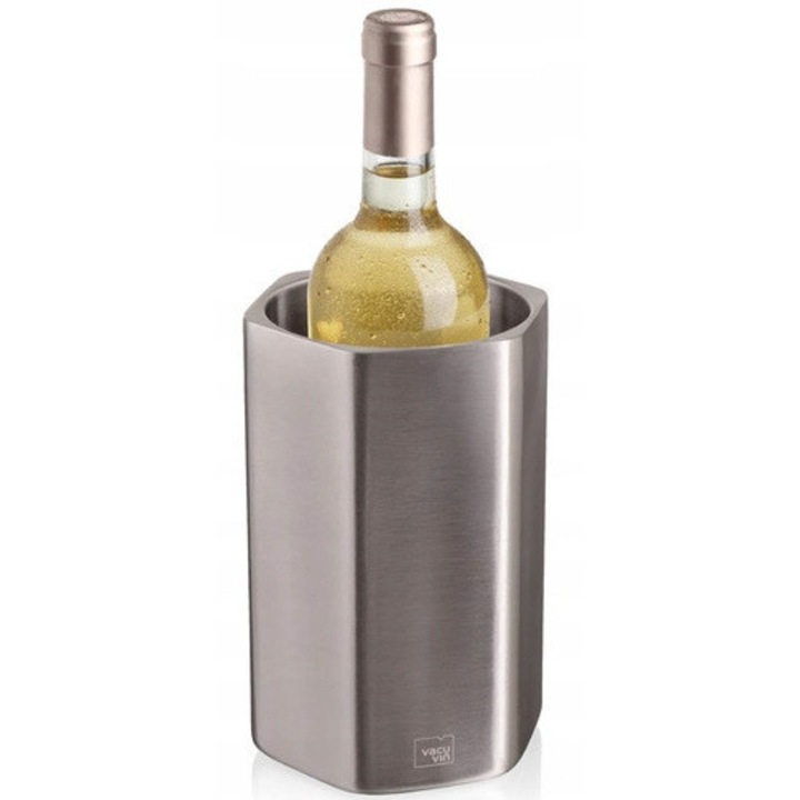 Frapiera Vacu Vin, inox, design modern, pentru sticle 0,7-1,5 L, 15,4x21,5x12,2cm