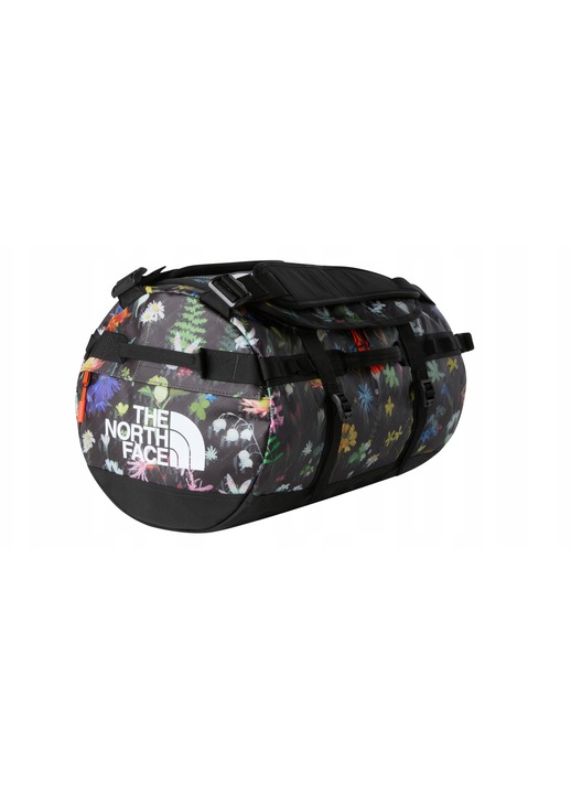The North Face Base Camp Duffel S sporttáska, 50L, vízálló, fekete alpesi virágmintával