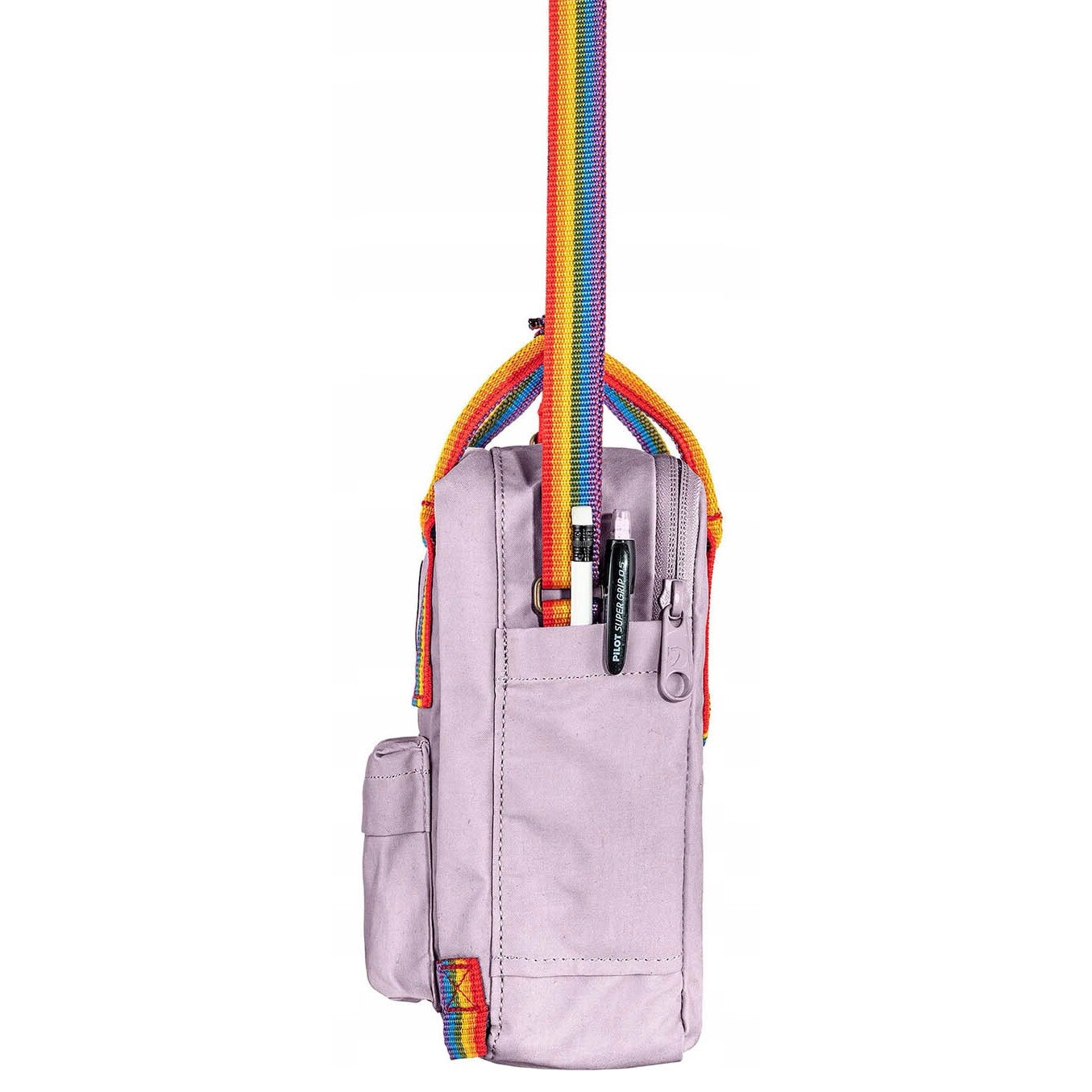 Geanta laptop Fjallraven Kanken Rainbow Sling, galben, 20x15x8cm, capacitate 2,5 litri, pentru tableta pana la 8"