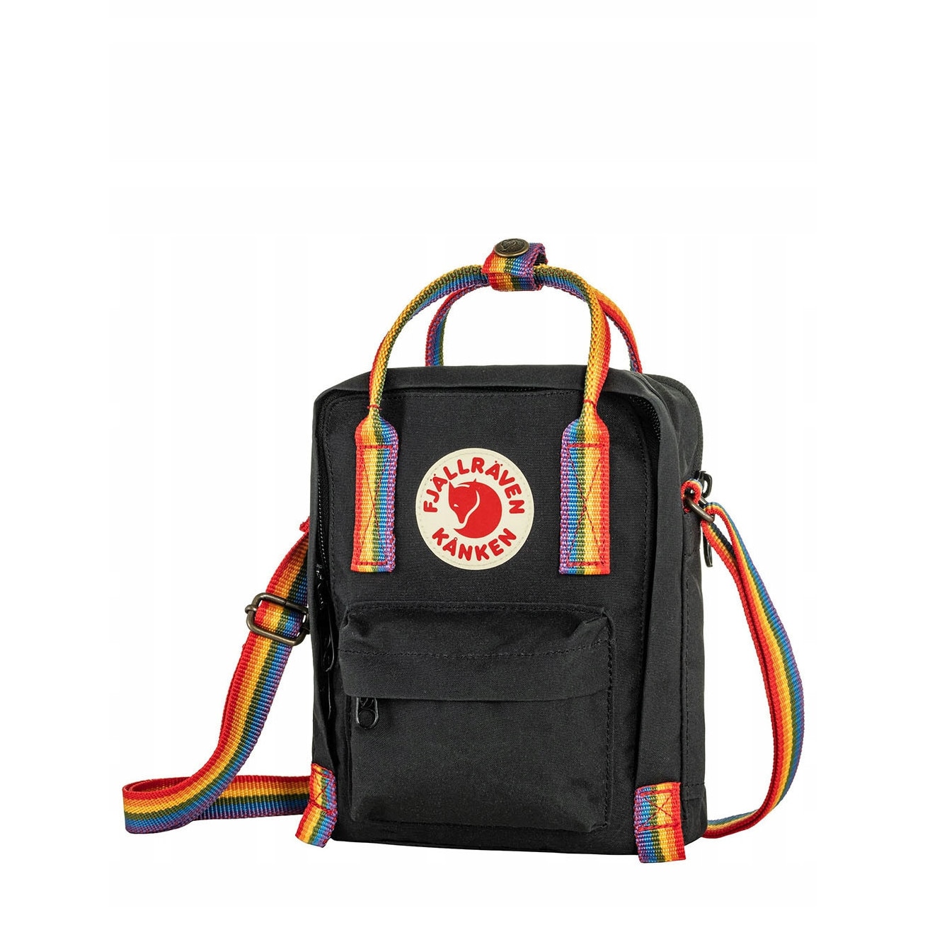 Geanta laptop Fjallraven Kanken Rainbow Sling, galben, 20x15x8cm, capacitate 2,5 litri, pentru tableta pana la 8"