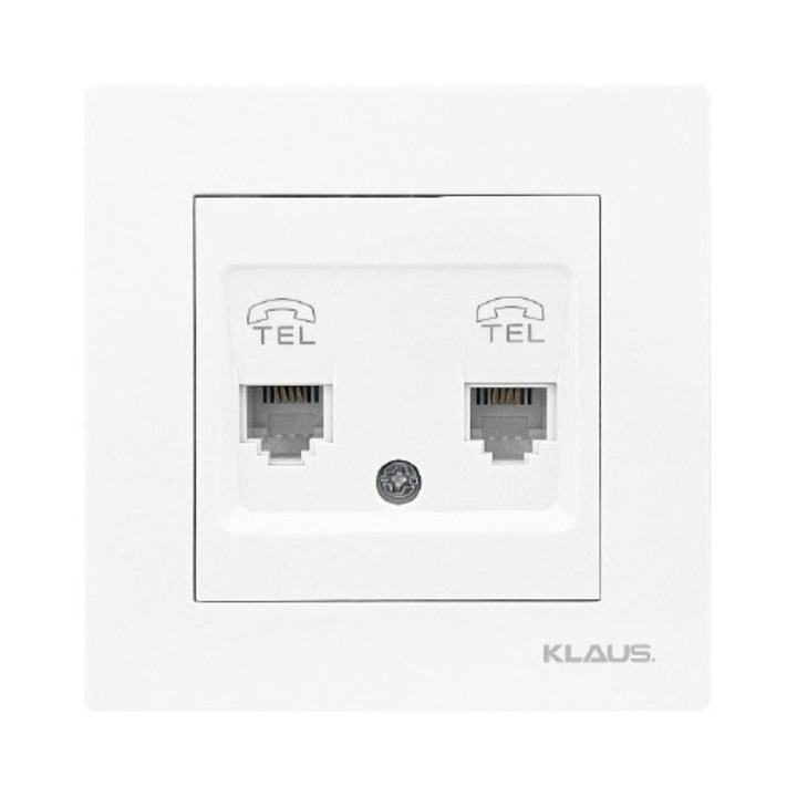 10 Bucati, Priza Alba De Telefon Dubla, Klaus KE01111 (10/20)