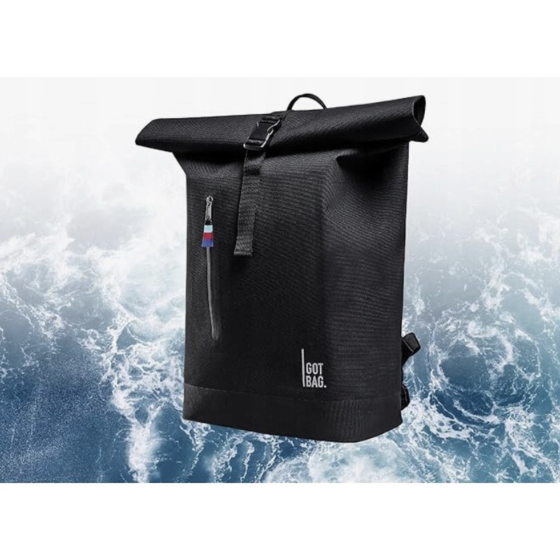 Rucsac laptop GOT BAG Rolltop Lite, 26L, waterproof, negru/gri, 42x32x15cm