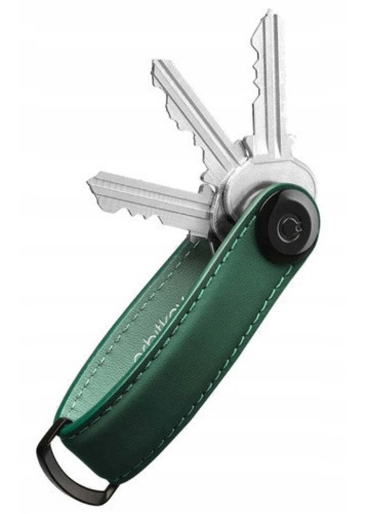 Orbitkey matt bőr kulcstartó tok, zöld, szett