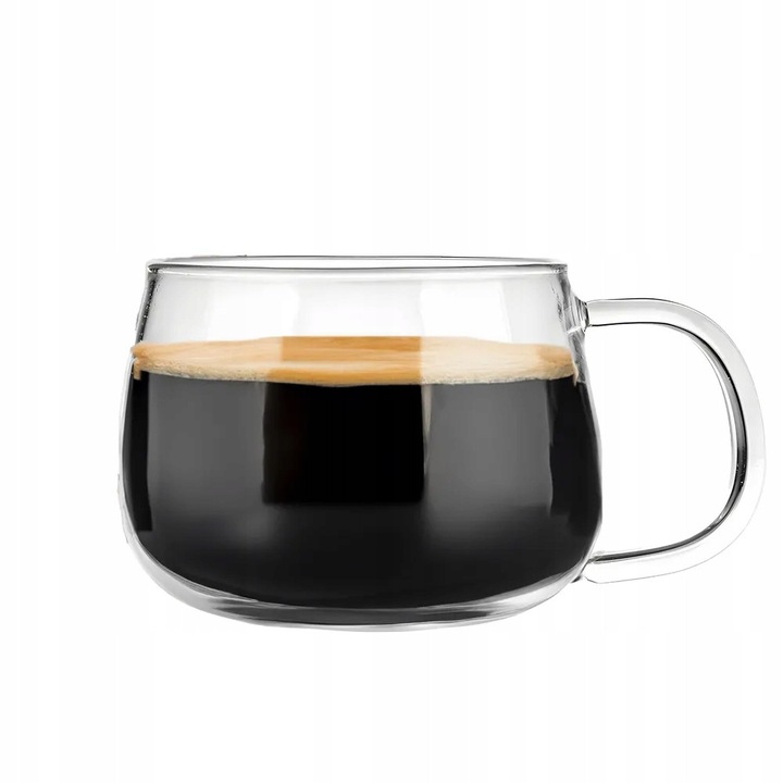 Set 6 cani din sticla Bianca, 420ml, transparent, 8x10cm