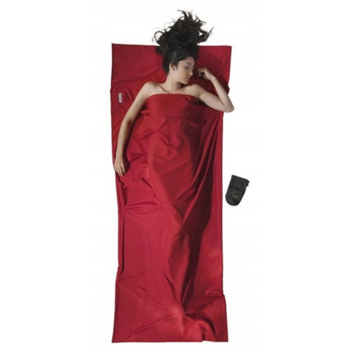 Captuseala pentru sac de dormit Cocoon Microfiber TravelSheet, 220x90cm, material respirabil, usor, culoare cranberry