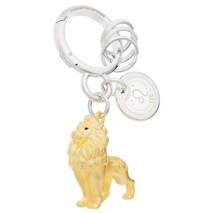 Metalmorphose 3D unisex kulcstartó, Oroszlán csillagjegy, 3,5cm, rozsdamentes acélból, újrahasznosítható készlet