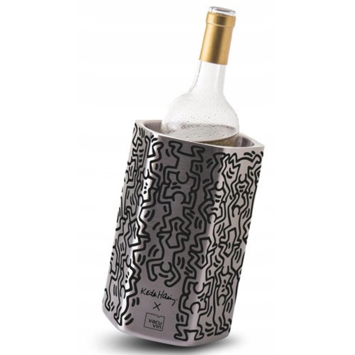 Racitor de vin, Vacu Vin, inox, design modern, pentru sticle 0,7-1,5 L, 15,4x21,5x12,2cm