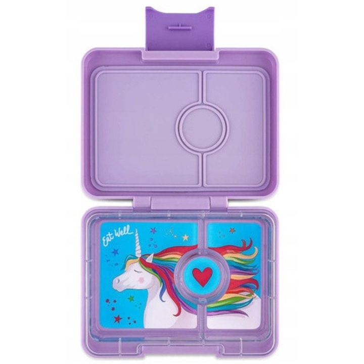 Yumbox uzsonnás doboz, Snack modell, varázslatos egyszarvú, lila, 20x15x5cm