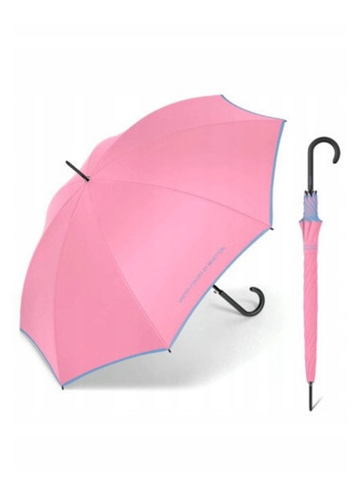 Umbrela barbati, United Colors of Benetton, Parasol dlugi automatyczny, rosu, dimensiuni nedefinite