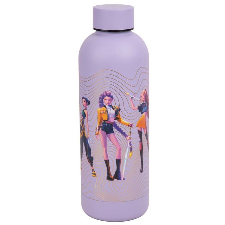 Termoszpalack, Cinereplicas Huntrix 500 ml, lila, K-Pop Démonvadász karakterekkel