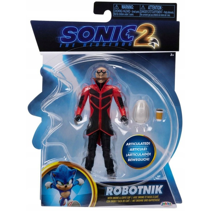 Figurina Sonic The Hedgehog 2, Robotnik, 12cm, cu accesorii, set