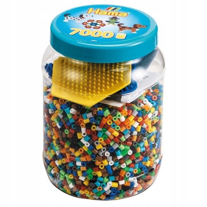 Margele si placi in tub Hama MIDI 2021, 7000 corali, turcoaz, 17x10x10cm