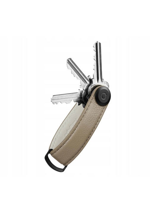 Bőrből készült kulcstartó, Orbitkey, ekrü, 2-7 kulcshoz, méretei 8,56x2,24x2cm
