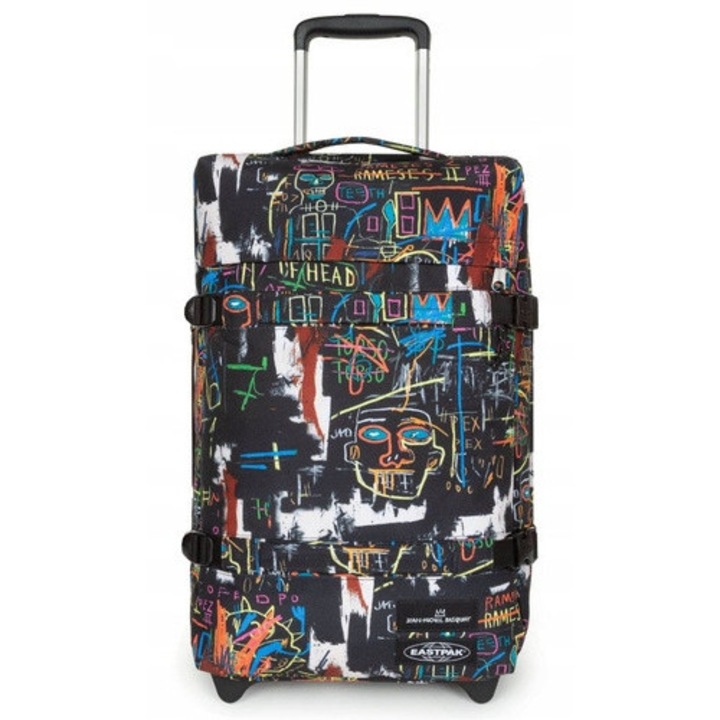 Geanta de voiaj mica Eastpak Transit'R S, 100% poliester, doua compartimente, culoare multicolor, dimensiuni conforme cu bagajul de cabina.