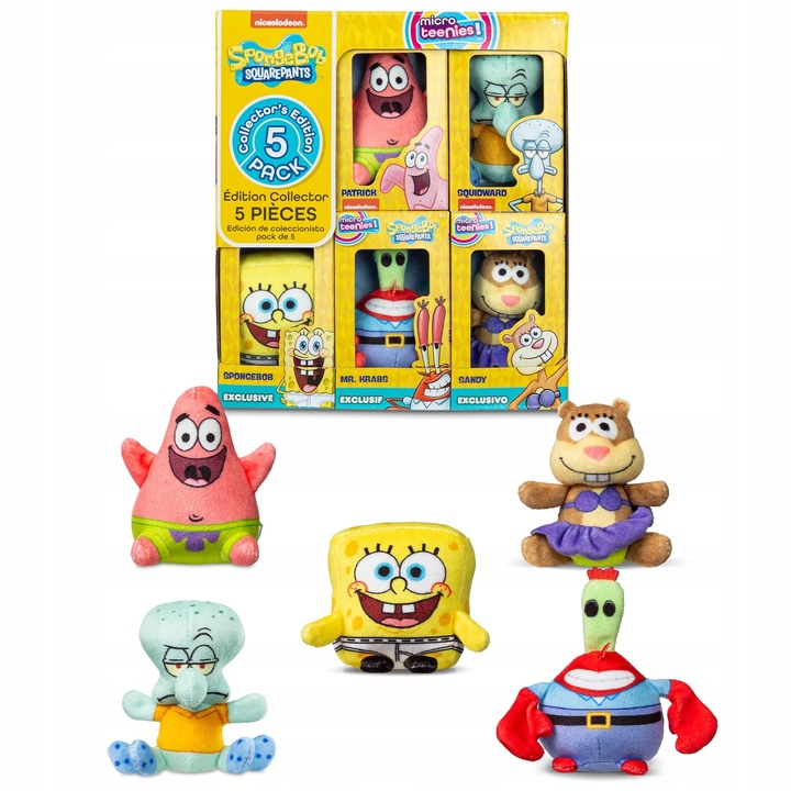 Фигурки Micro Teenies SpongeBob, комплект 5 броя, многоцветни, 3 инча