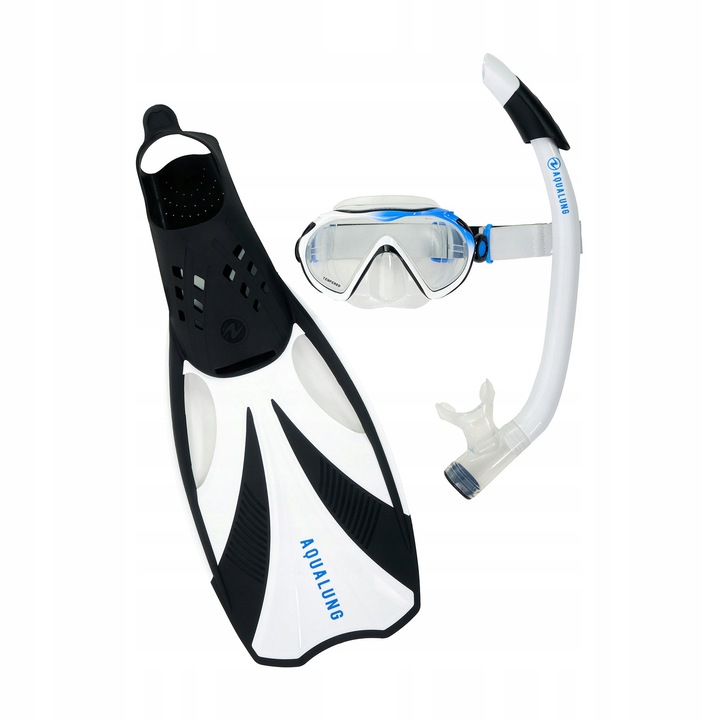 Set snorkeling Aqualung Compass, masca, tub, fleturi, negru, M