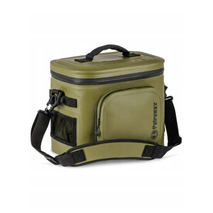Geanta termoizolanta Petromax Cooler Bag 8 l, 4 kg gheata, 6 sticle 0,5 l, verde, 32,5x26,5x24,5 cm