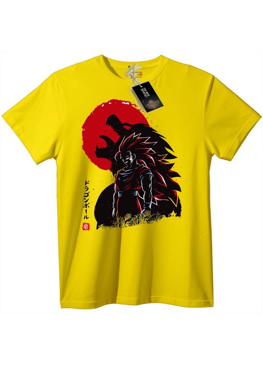Dragon Ball Goku póló, sárga, XS
