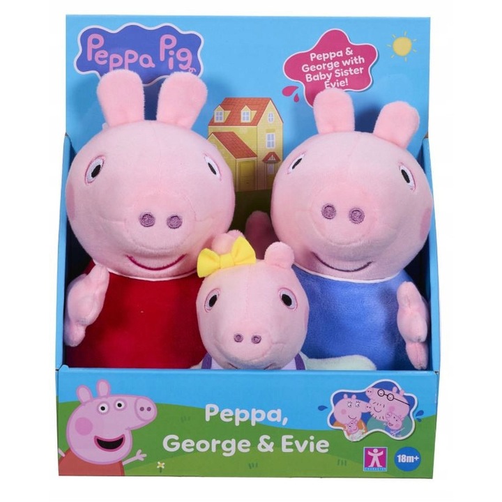 Set jucarii de plus Swinka Peppa, George si Evie, Character Options