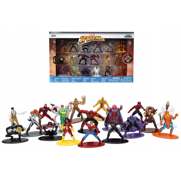 Marvel fém figura készlet, Jada, 18 darab, 3+ év, többszínű