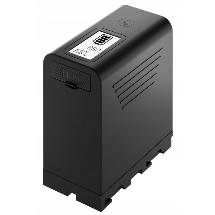 Acumulator Newell Plus NP-F970/960/950/930 LCD, li-ion, 10500 mAh 7,4 V, smart LCD, USB-C, compatibil Sony, negru, 1 buc