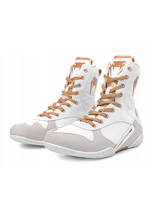 Pantofi de box Venum Elite Boxing, alb, sintetic, unisex, 45.5 EU