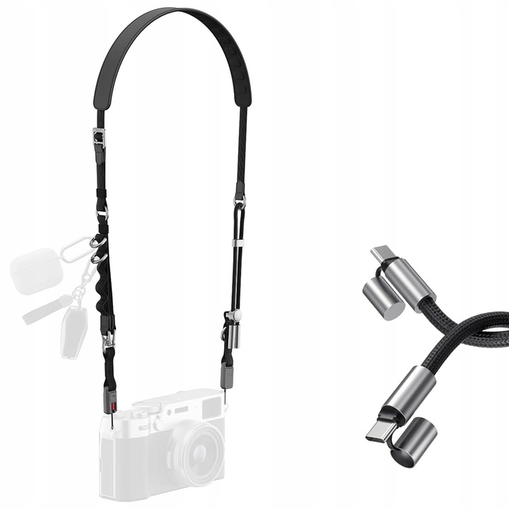 Модулна система 3 в 1 Ulanzi YF01 Y-Flex, презрамка за рамо, каишка за китка, USB-C кабел, черна, 130x180см