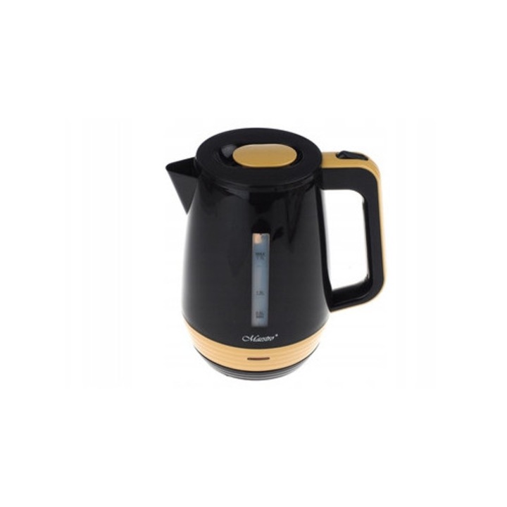 Elektromos vízforraló 1,7L 2200W, modern design, fekete, 21,2x22x15cm