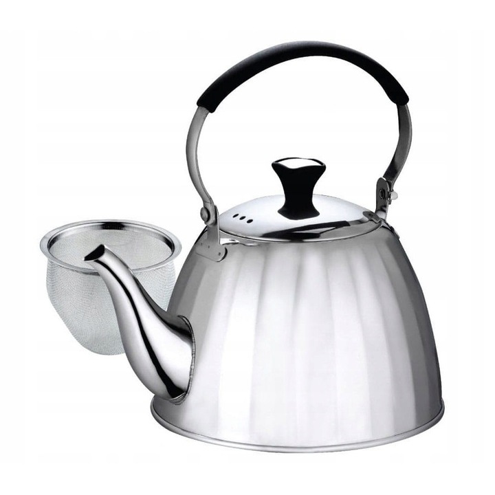 Klausberg 1.0L teáskanna infúzióval, rozsdamentes acél, elegáns, 1.5kg