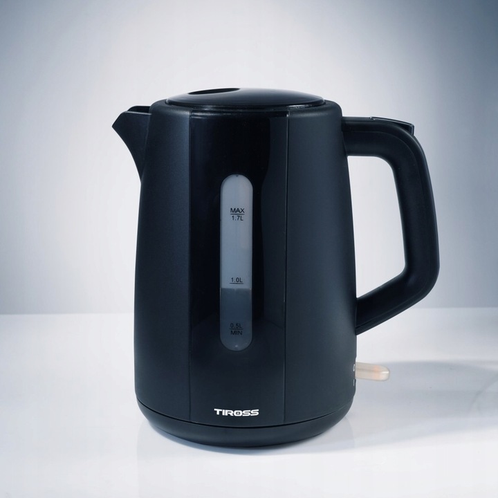 Електрическа кана Tiross 1,7л, 2200W, индикатор за нивото на водата, въртяща се основа