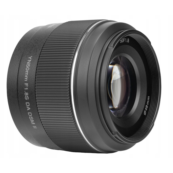 Obiectiv Yongnuo YN 50 mm f/1,8 DA DSM II, compatibil Sony E, hidrofiltru, 134 g, 64x58mm, set complet