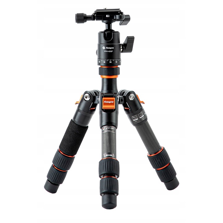 Stativ Fotopro X-go mini 2, cap cu bila FPH-42QP, 16,5-45,1 cm, carbon, 640 g