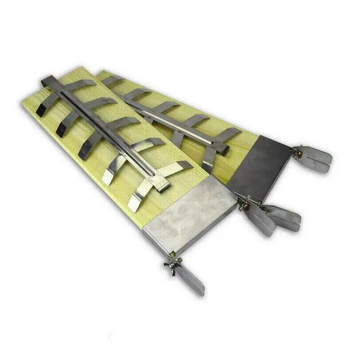 Rozsdamentes acél grill, Aga, 15x45cm, rozsdamentes acélból és bükkfából