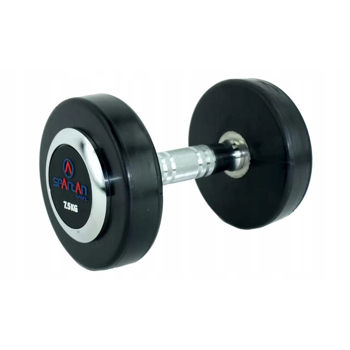 Hanta Ciezarek Spartan, 7,5 kg, argintie-neagra, din otel cu acoperire din cauciuc, maner texturat