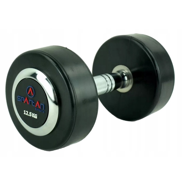 Hanta Spartan 12,5 kg, metalica, acoperita cu cauciuc, argintie-neagra