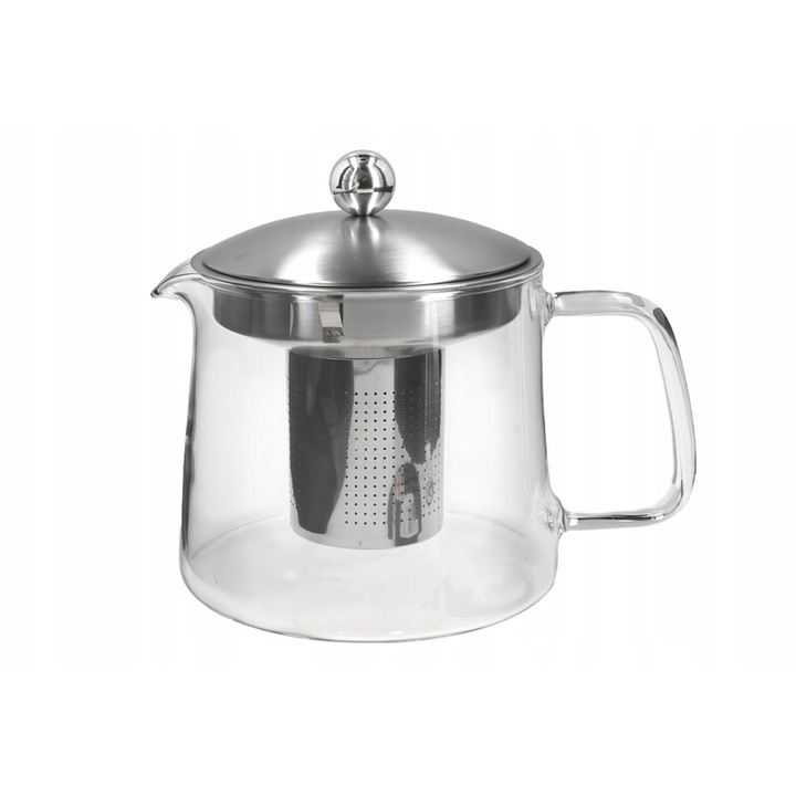 Hanipol üveg teáskanna infúzorral, 1000ml, 24 darabos készlet, szürke