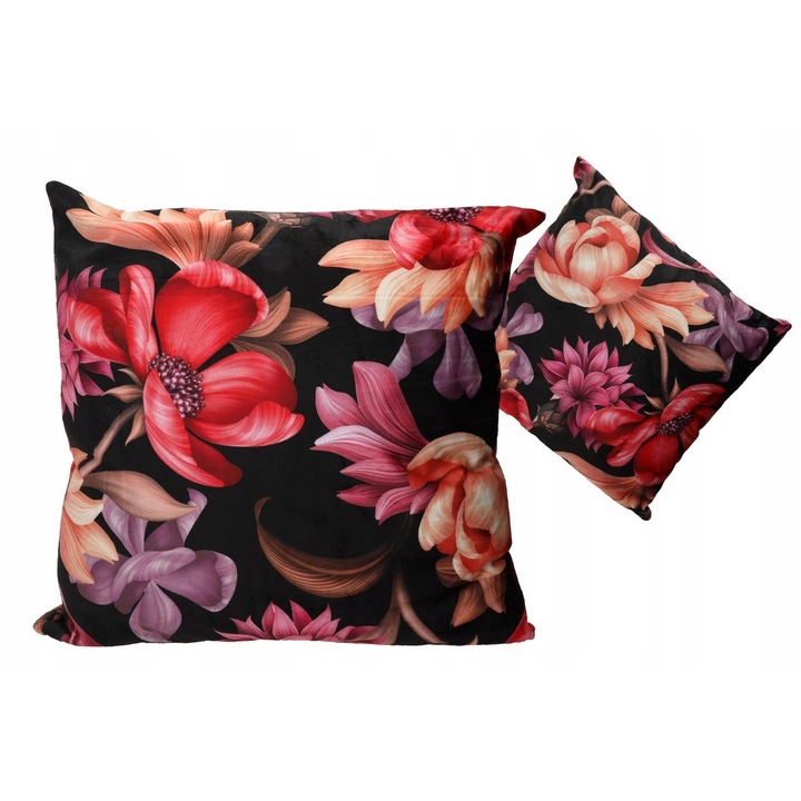 Perna decorativa Carmani, flori, 50x50cm,