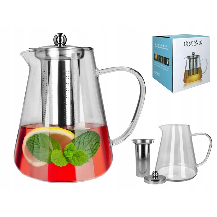 Üveg teáskanna szűrővel, Hanipol