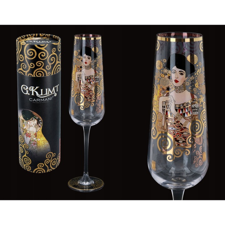 Pezsgőspohár, Carmani, Gustav Klimt - Adela, 220 ml, 26,5 cm