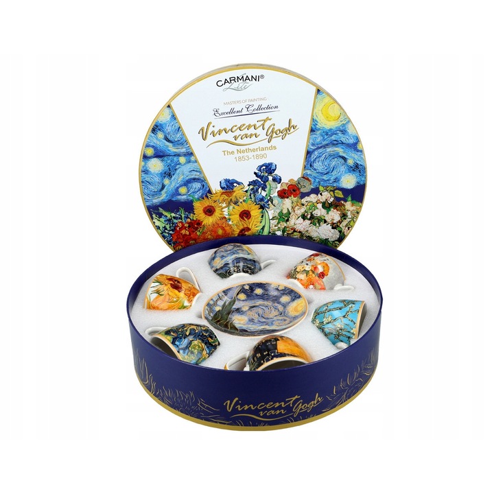 Set 6 filizanek espresso Carmani, 100ml, 7x8cm, 13cm, portelan